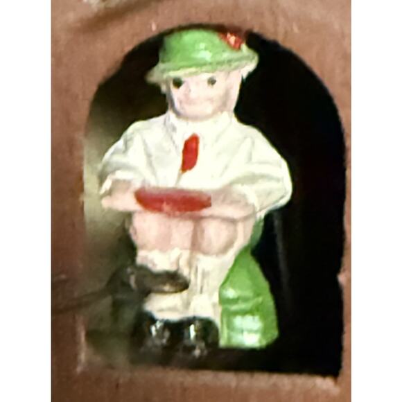 German Wooden Cuckoo Clock Bird Leaf Topper Wooden Pendulum Tested 2 Doors VTG - Picture 3 of 11